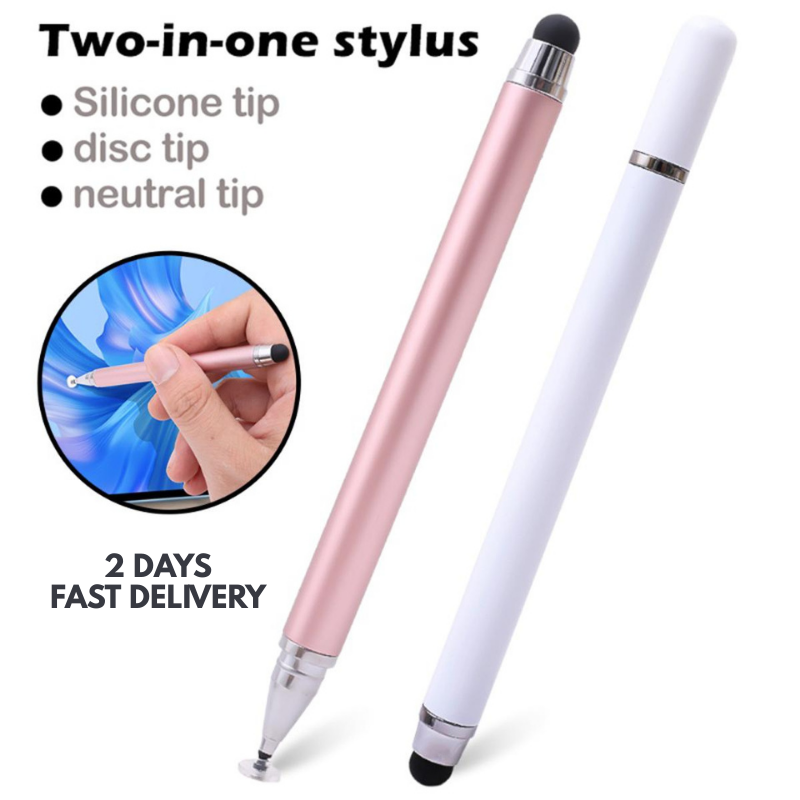 • Dual-Use 2-in-1 Stylus Pen | Precision Silicone Disc + Soft Tip | Universal for Phones & Tablets